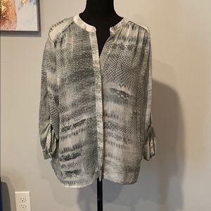 Jennifer Lopez CutOut Snake Print Blouse